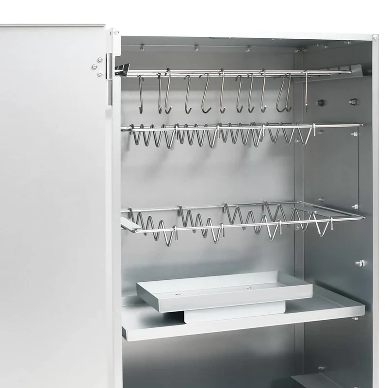 Räucherofen mit Räuchermehl Smoker 44,5x29x83 cm Stahl Räucherschrank