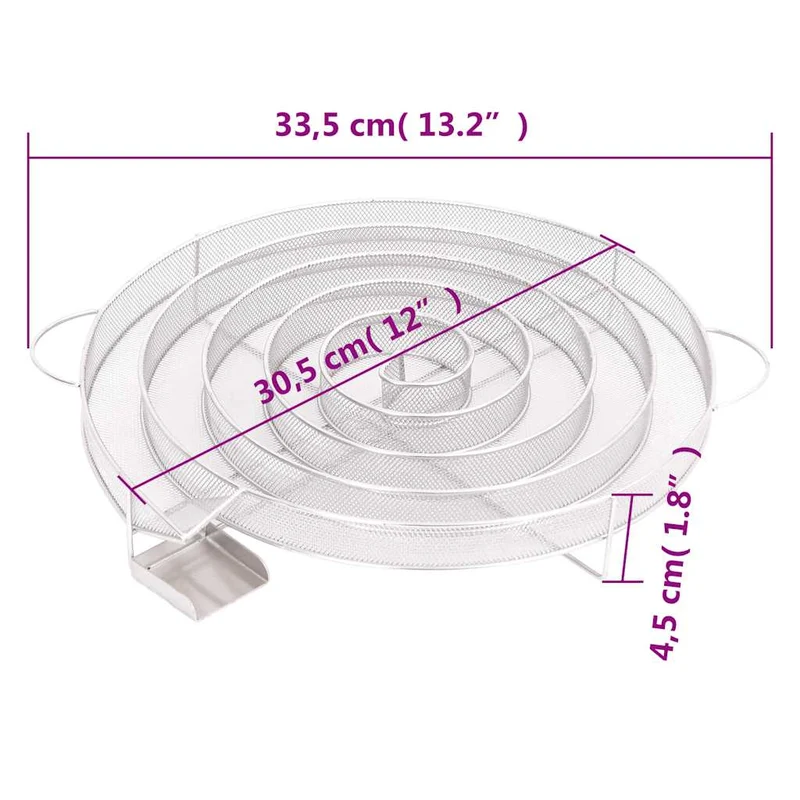 Kaltrauchgenerator Rund 33,5 cm Edelstahl Rauchgenerator für Räucherofen