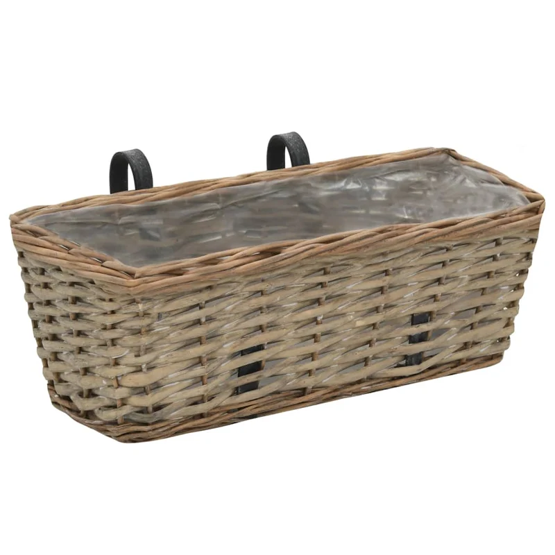 Balkon-Blumenkasten 2 Stk. Weide 40x16x13 cm Balkonkasten Braun