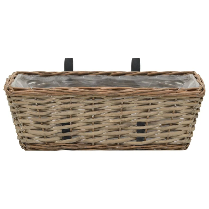 Balkon-Blumenkasten 2 Stk. Weide 40x16x13 cm Balkonkasten Braun