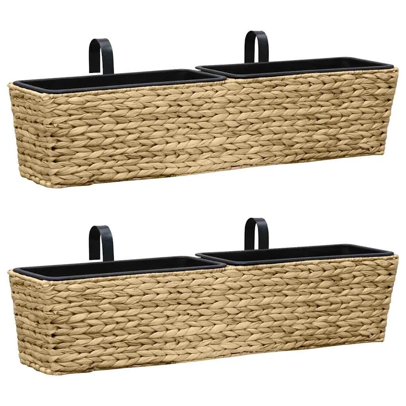 Pflanzkübel 2 Stk. Wasserhyazinthe 80x20x18 cm Braun Balkonkasten