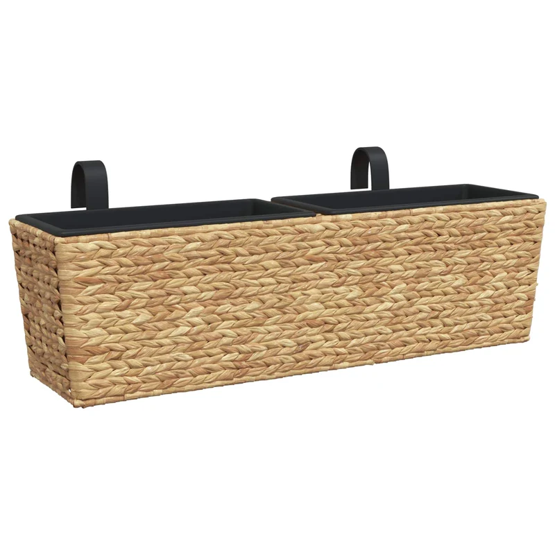 Pflanzkübel 2 Stk. Wasserhyazinthe 80x20x18 cm Braun Balkonkasten