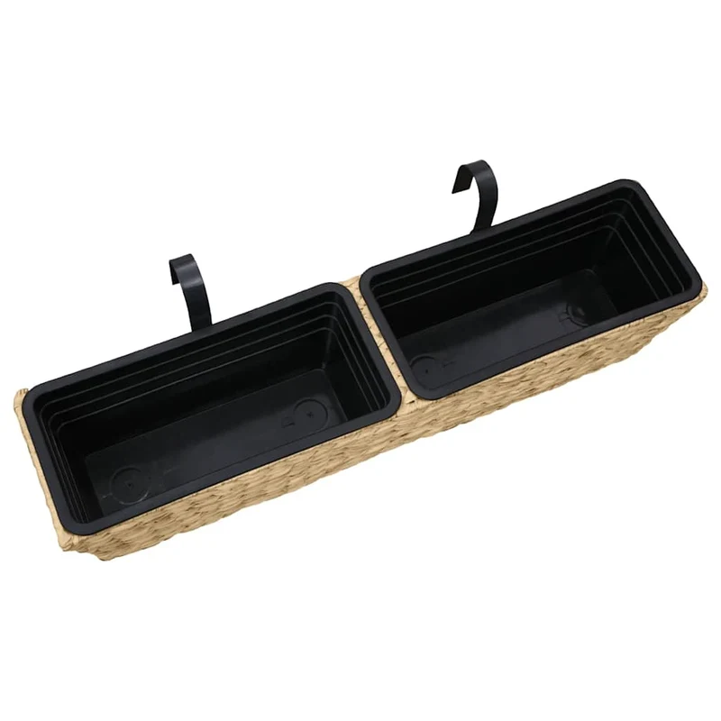 Pflanzkübel 2 Stk. Wasserhyazinthe 80x20x18 cm Braun Balkonkasten