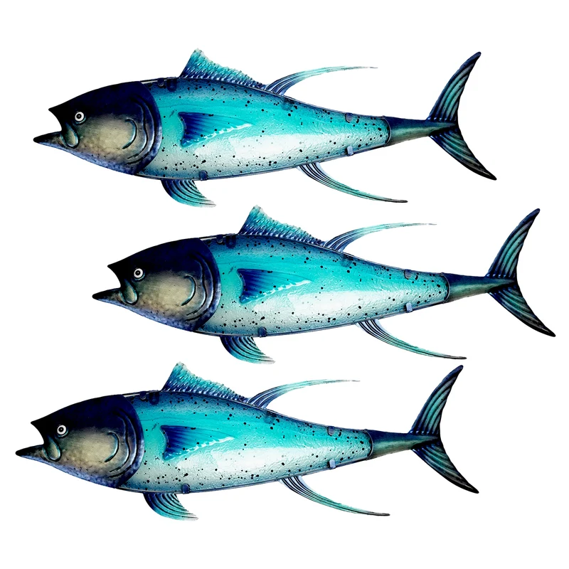 Eurocatch Thunfisch-Wanddekor-Set – 80 cm 3D Metall & Glas
