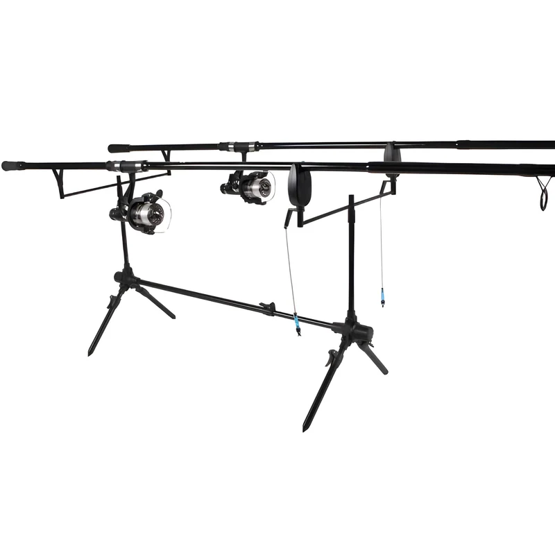FISH-XPRO Karpfenset – 2-Ruten Komplettset mit Freilaufrollen & Rod Pod