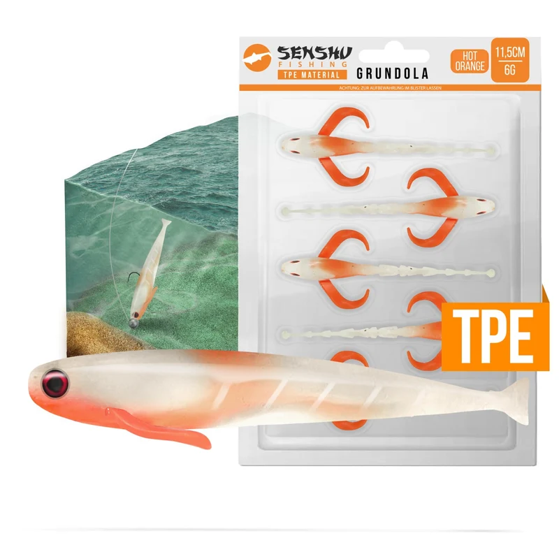Senshu Grundel Kunstköder 11,5 cm – 5er Set für Raubfische