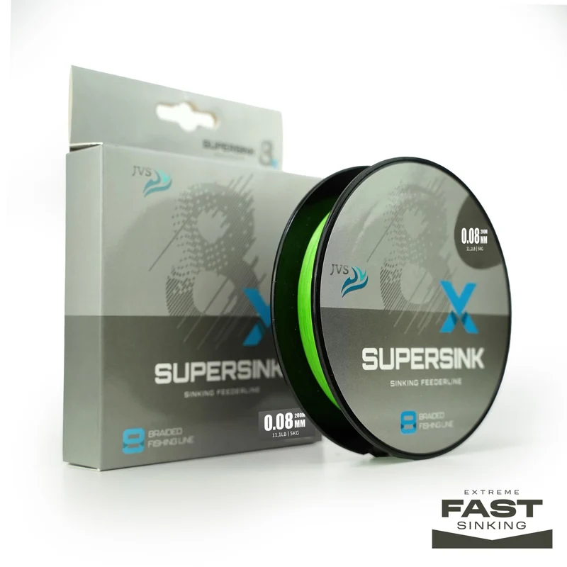 JVS SuperSink 8-Braid Feeder Angelschnur – 200 m für Raub- & Weißfisch