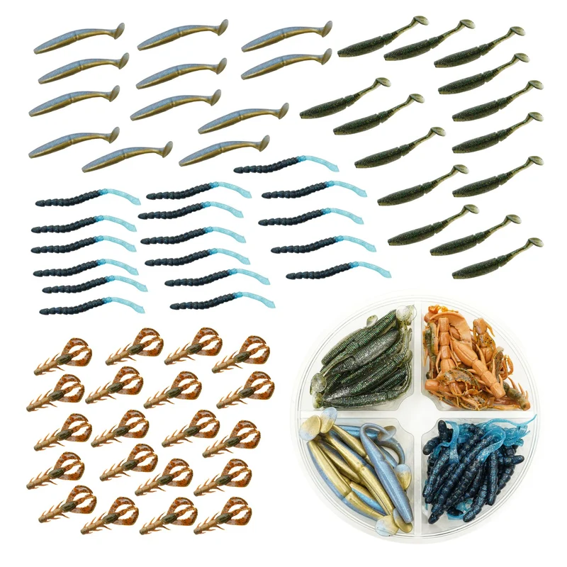 FISH-XPRO Softbait Set Natur – 7–12 cm Gummifische für klares Wasser
