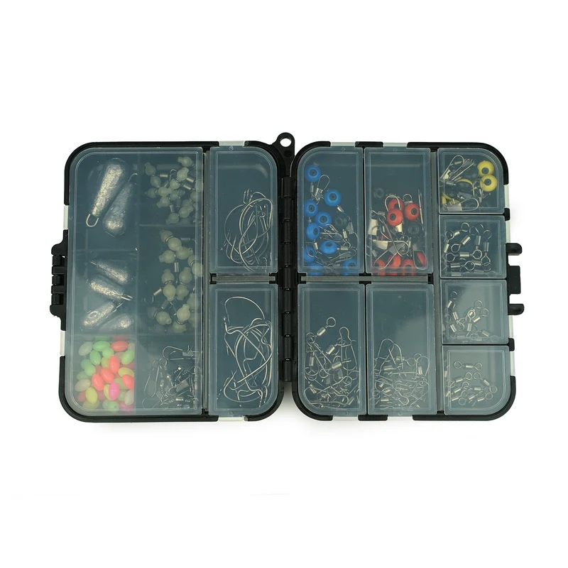 FISH-XPRO Hook & Swivel Set – 177-teilig mit Haken, Wirbeln & Tacklebox