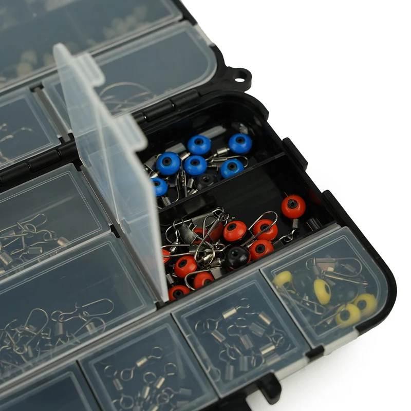 FISH-XPRO Hook & Swivel Set – 177-teilig mit Haken, Wirbeln & Tacklebox