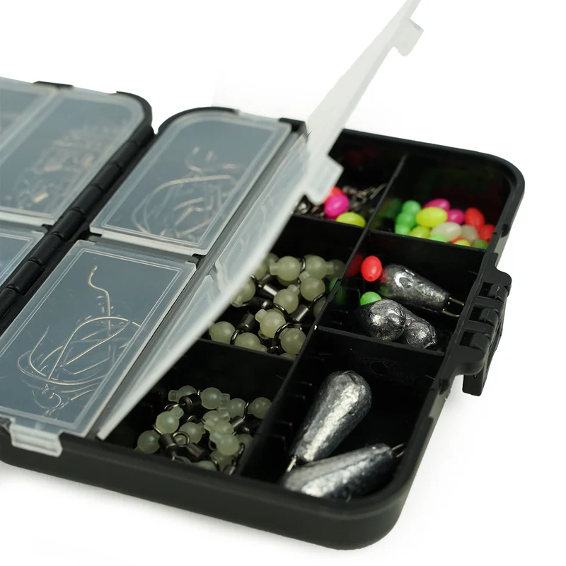 FISH-XPRO Hook & Swivel Set – 177-teilig mit Haken, Wirbeln & Tacklebox