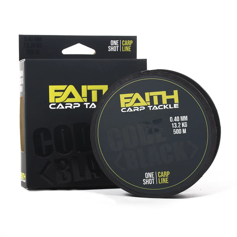 Faith Code Black One Shot 500m – halbsinkende Karpfenschnur 0.35mm