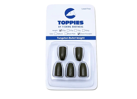 Toppies Tungsten Bullet Weight Green Pumpkin