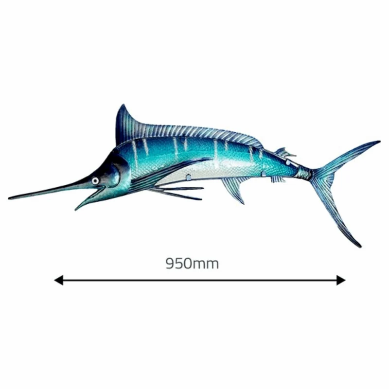 Eurocatch Marlin Wanddekoration 95cm 3D Metall & Glas Kunst