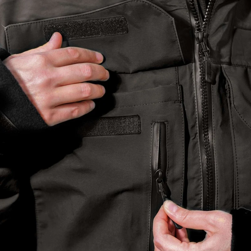 Legendfossil Outdoorjacke Kenai - Wasserdichte Outdoorjacke - Fleecefutter - Winddicht - Graphit Schwarz