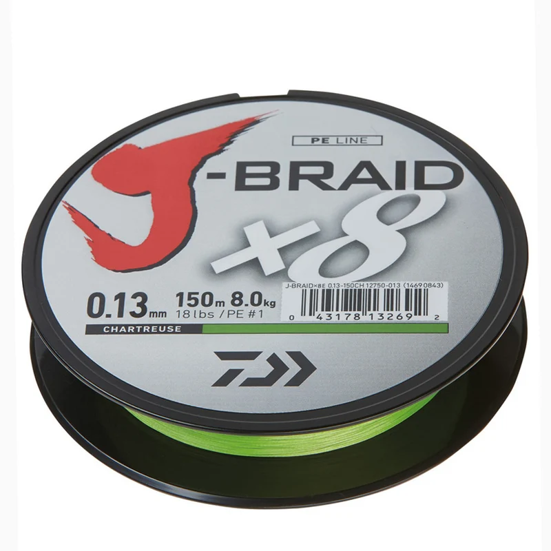 Daiwa J-Braid X8 Chartreuse - 150m - Geflochtene Schnur