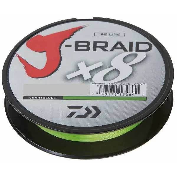 Daiwa J-Braid X8 Chartreuse - 150m - Geflochtene Schnur