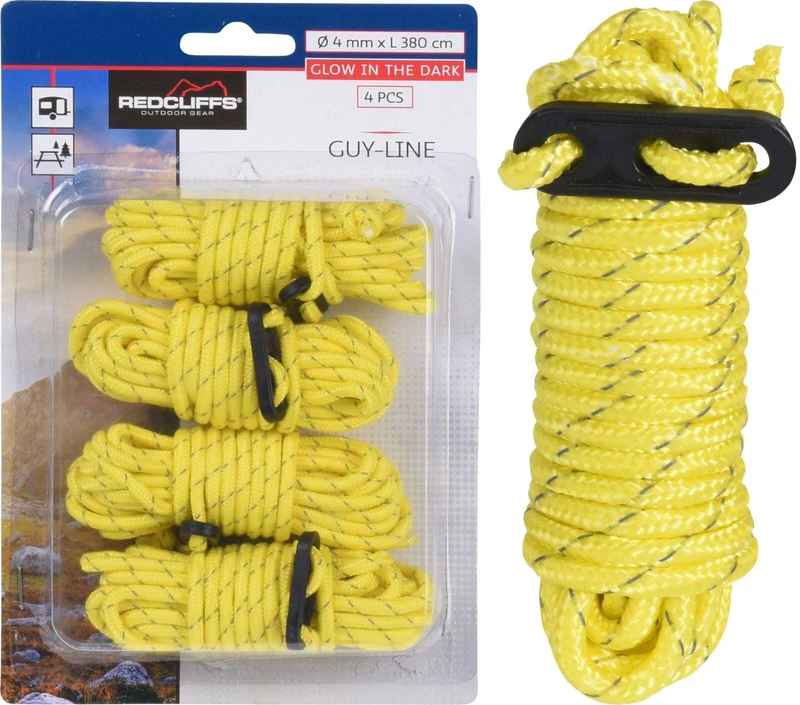 Eurocatch Outdoor Abspannleinen 4 Stück Gelb