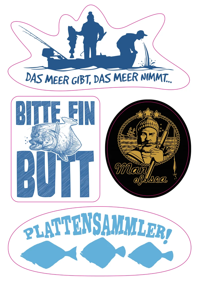 Stickerbogen Meeresangel-Aufkleber