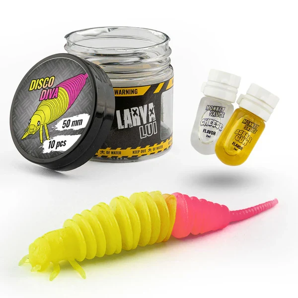 Monkey Lures Larva Lui 5cm 7cm Forelle Barsch Larven-Imitat
