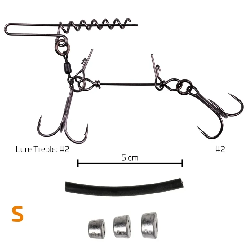 Zeck Gummifisch System S M L Softbait System + Screw Set
