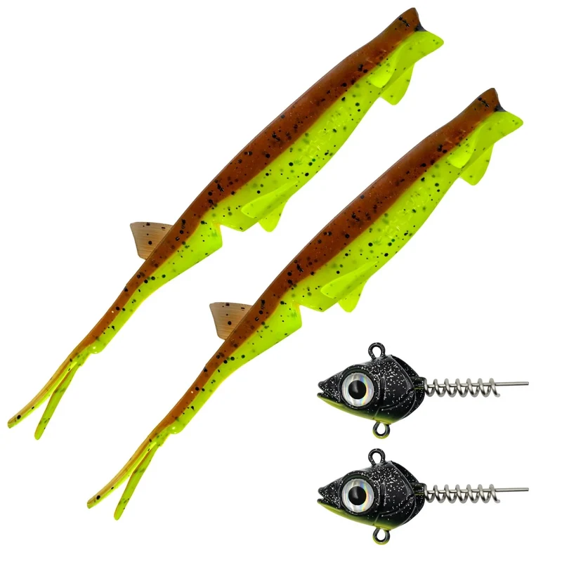 Senshu Pelaga Shad & Head Set – Profi Vertikalköder für Zander & Hecht – Pelagisch Angeln (16cm/24cm)