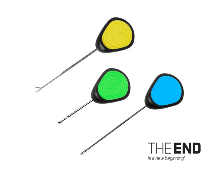 Delphin THE END GRIP Set | 3-teiliges Ködernadel- & Bohrer-Set für Angler