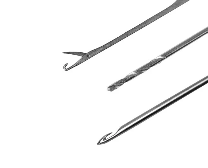 Delphin THE END GRIP Set | 3-teiliges Ködernadel- & Bohrer-Set für Angler