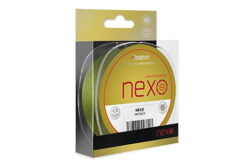 Delphin NEXO 8 Geflochtene Schnur | 0,30mm | Moosgrün | 8-fach Geflecht