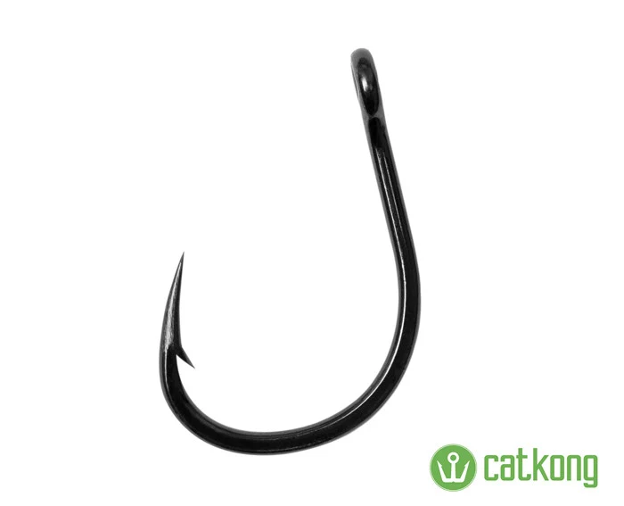 Delphin CATKONG SuPOWER FLAT-O | 4 Stück | Verstärkter Wels-Einzelhaken für Großwaller