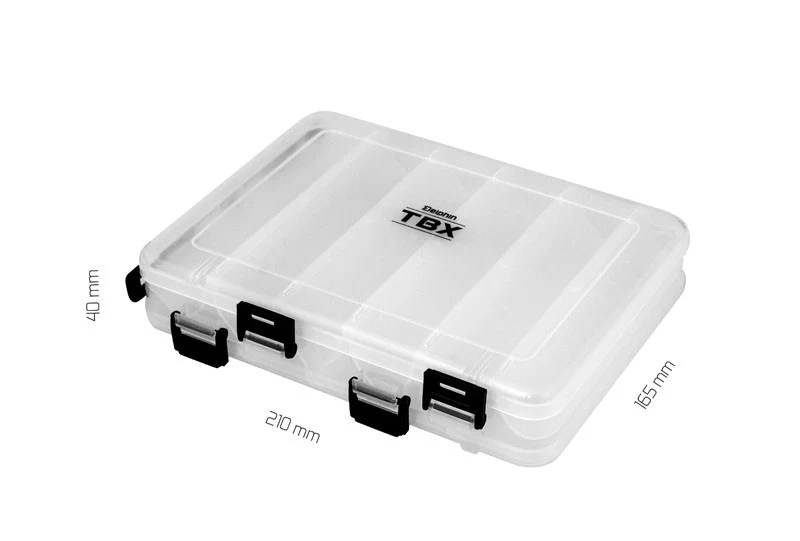 Delphin TBX Duo 210-12P Clip | Beidseitige Köderbox | 210x130x35mm | Kompakte Tackle Box