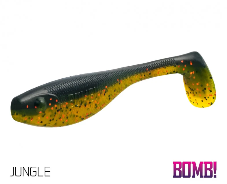 Delphin BOMB! Fatty 10 cm | Bulliger Gummifisch für Zander & Hecht | Schaufelschwanz