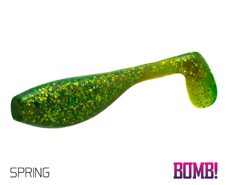 Delphin BOMB! Fatty 10 cm | Bulliger Gummifisch für Zander & Hecht | Schaufelschwanz