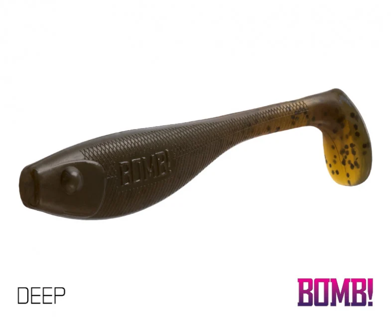 Delphin BOMB! Fatty 10 cm | Bulliger Gummifisch für Zander & Hecht | Schaufelschwanz