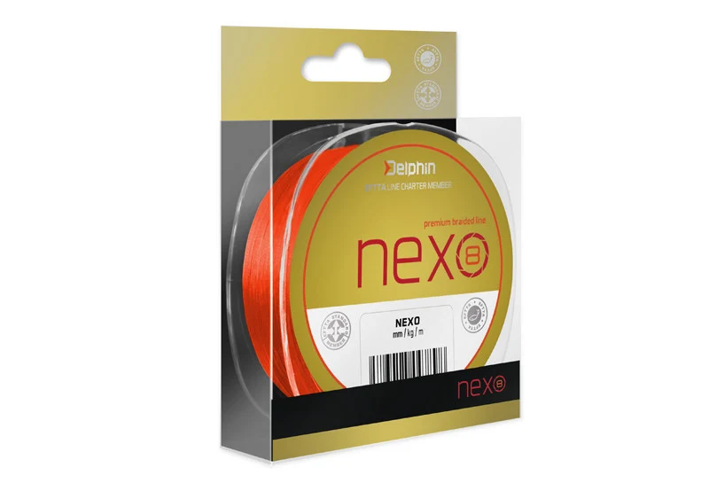 Delphin NEXO 8 Fluo Orange 130m | 8-fach geflochtene Schnur | High-Vis Angelschnur