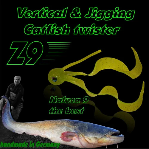 Naluca 9 - Z9 Catfish Twister | Extremer Wels-Gummifisch | Waller-Köder