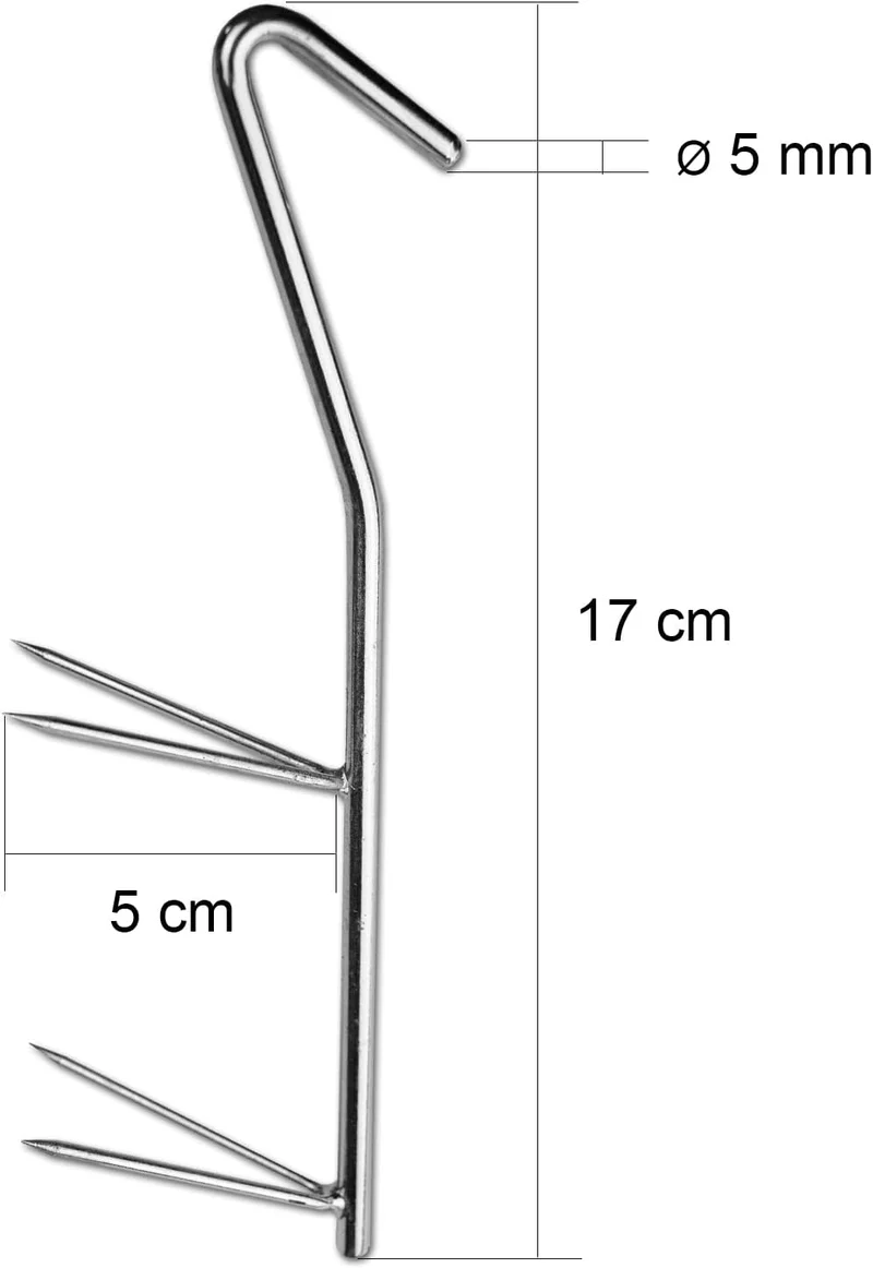 Räucherhaken Doppel V-Spitze 17cm
