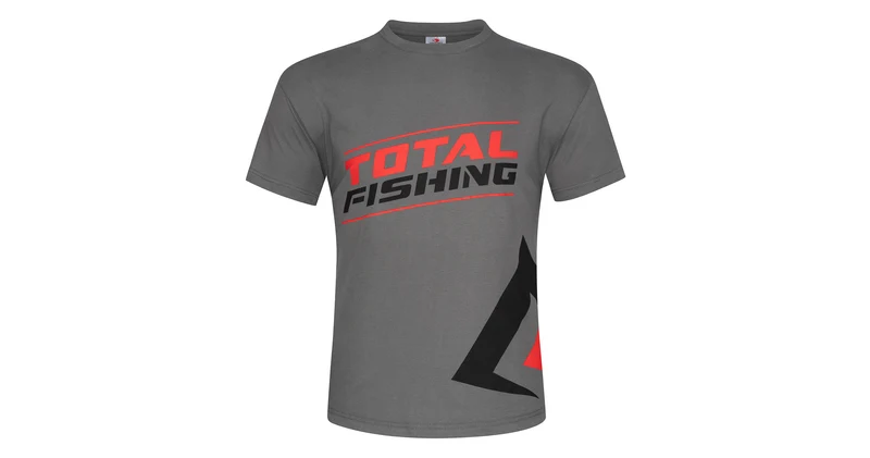 Mikado T-Shirt "Total Fishing" | Hochwertiges Angel-Shirt mit Aufdruck | Grau
