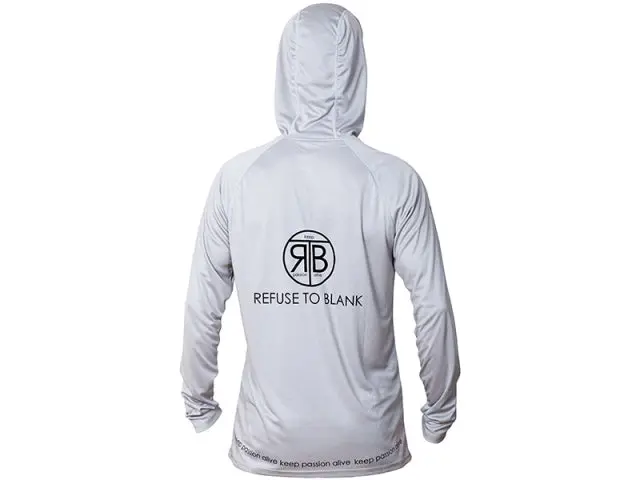 RTB UV Langarm Hoodie Hellgrau | UPF 50+ Sonnenschutz | Funktions-Angelshirt