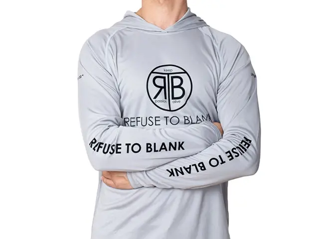 RTB UV Langarm Hoodie Hellgrau | UPF 50+ Sonnenschutz | Funktions-Angelshirt