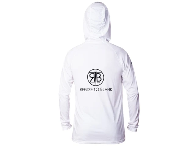 RTB UV Langarm Hoodie Weiß | UPF 50+ Sonnenschutz | Atmungsaktives Angelshirt