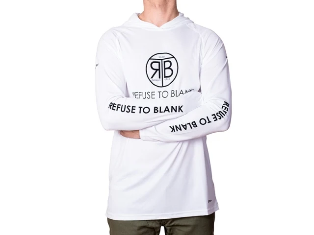 RTB UV Langarm Hoodie Weiß | UPF 50+ Sonnenschutz | Atmungsaktives Angelshirt