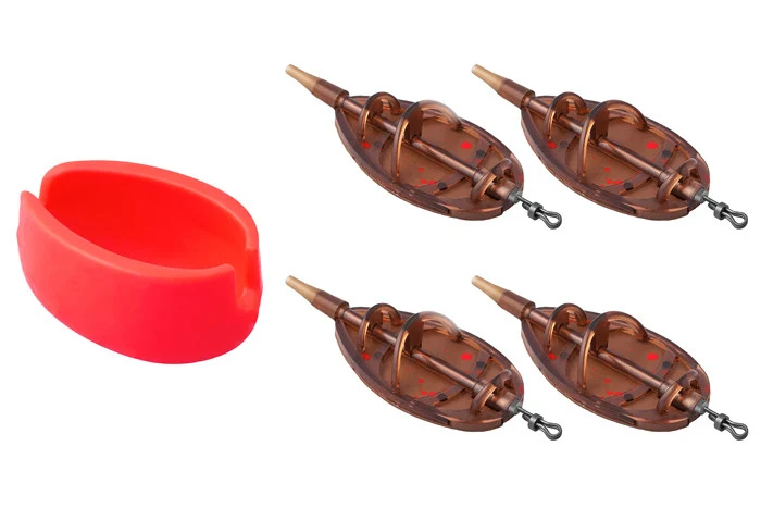 Delphin Futterkorb Set MAGMA MTD | Method Feeder Set inkl. Form | Bordeaux-Rot