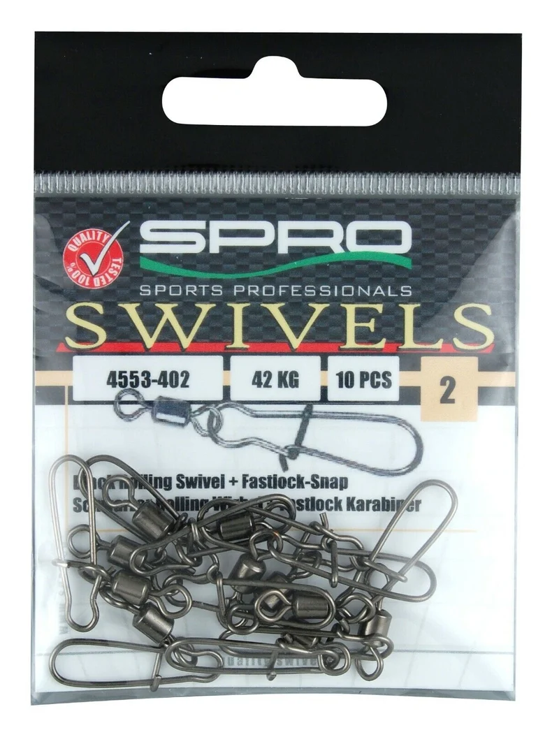 Spro Wirbel Rolling Wartel with Fast Lock Snap verschiedene Größen