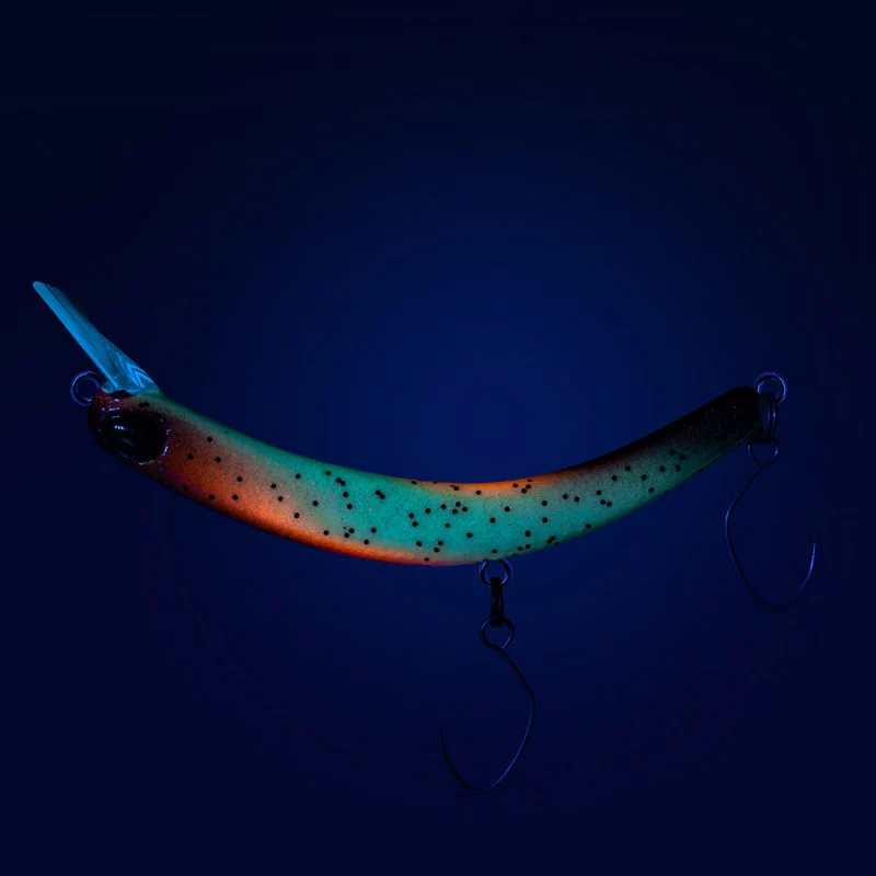 PROBAITS Tumbling Banana Wobbler – Forellen Crankbait Overhead Lip-Crank 10434 GLOW