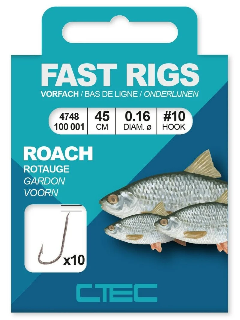 C-TEC ROACH 45CM Rotaugen Haken gebunden Vorfachhaken