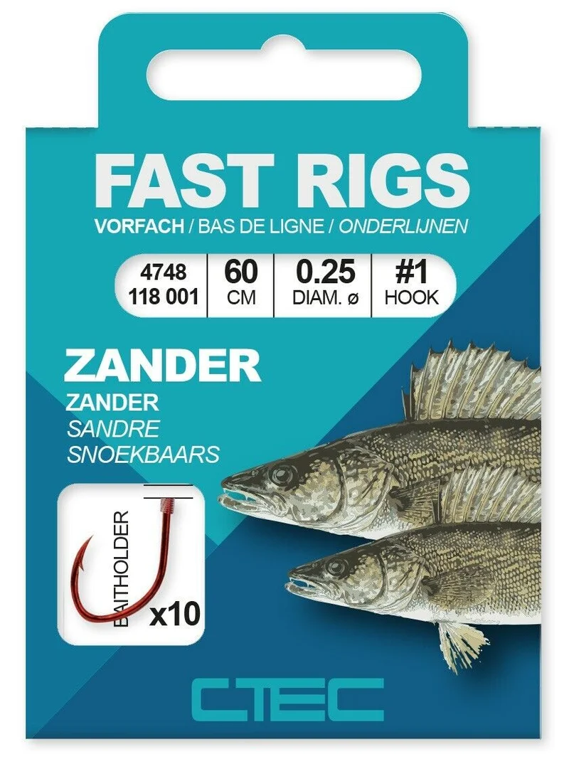 C-Tec ZANDER Haken, Vorfachhaken, Haken gebunden